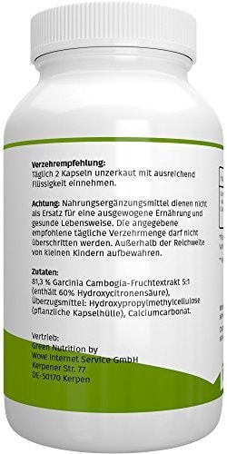 Green Nutrition - Garcinia Cambogia, hochdosierte 120 Kapseln